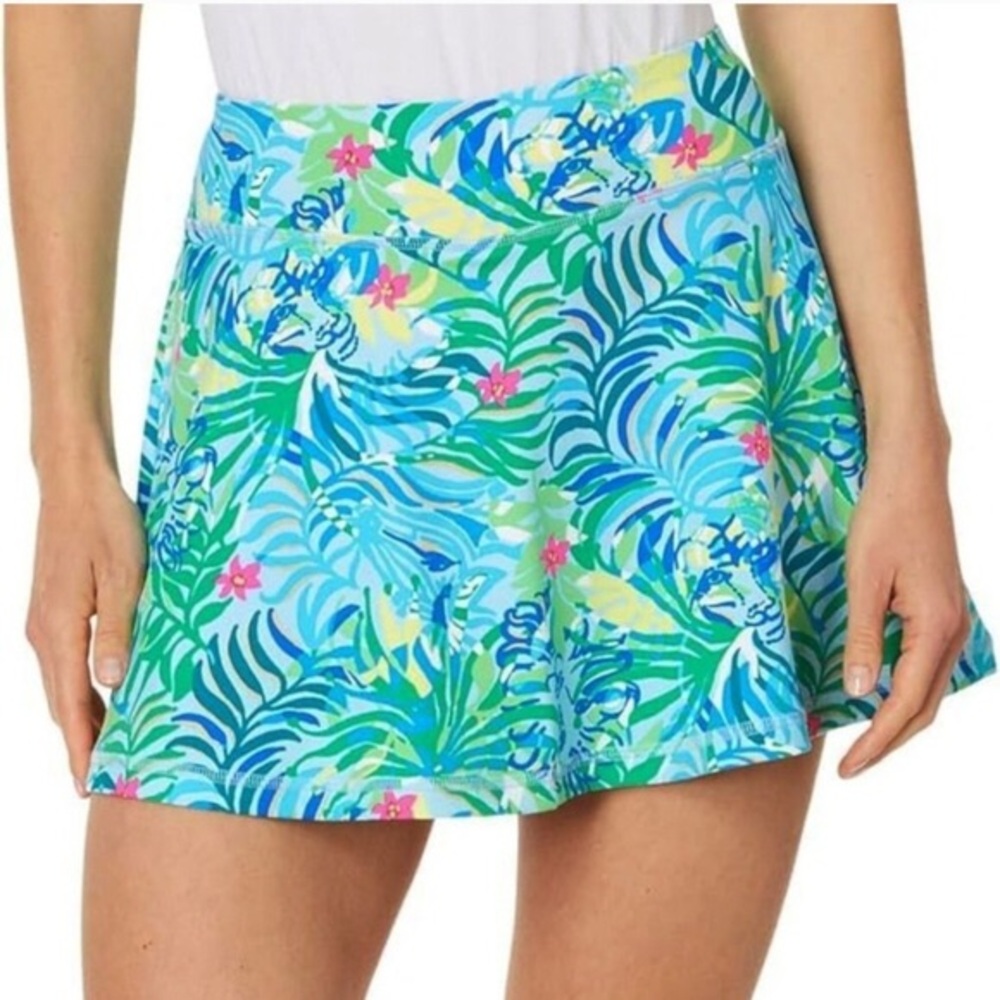 New Lilly Pulitzer Luxletic Aila Skort Multi Via Parigi sz L